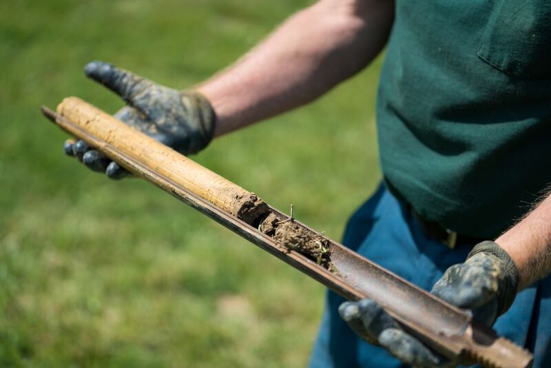 core sample taken during soil testing in geotechnical drilling