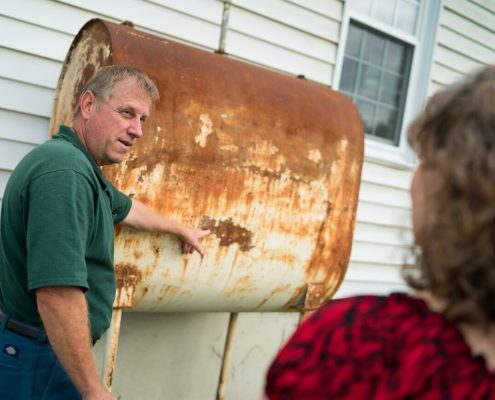 Above Ground Fuel Tank With Rust that needs tank removal