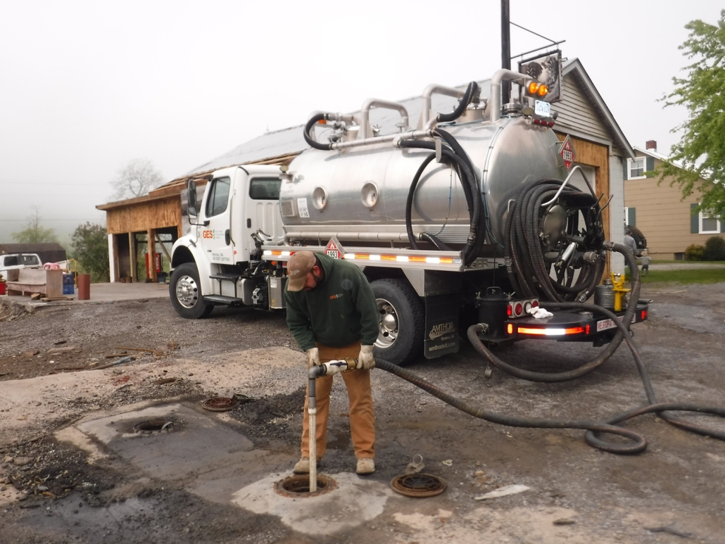 Vacuum truck responding to spill